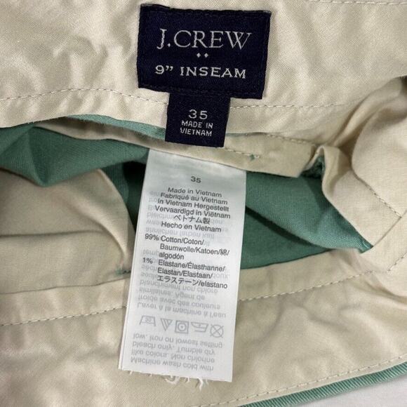 J Crew Men’s Anchor Print Shorts Size 35 Green Chino Classic Nautical Style 9” - Picture 3 of 4
